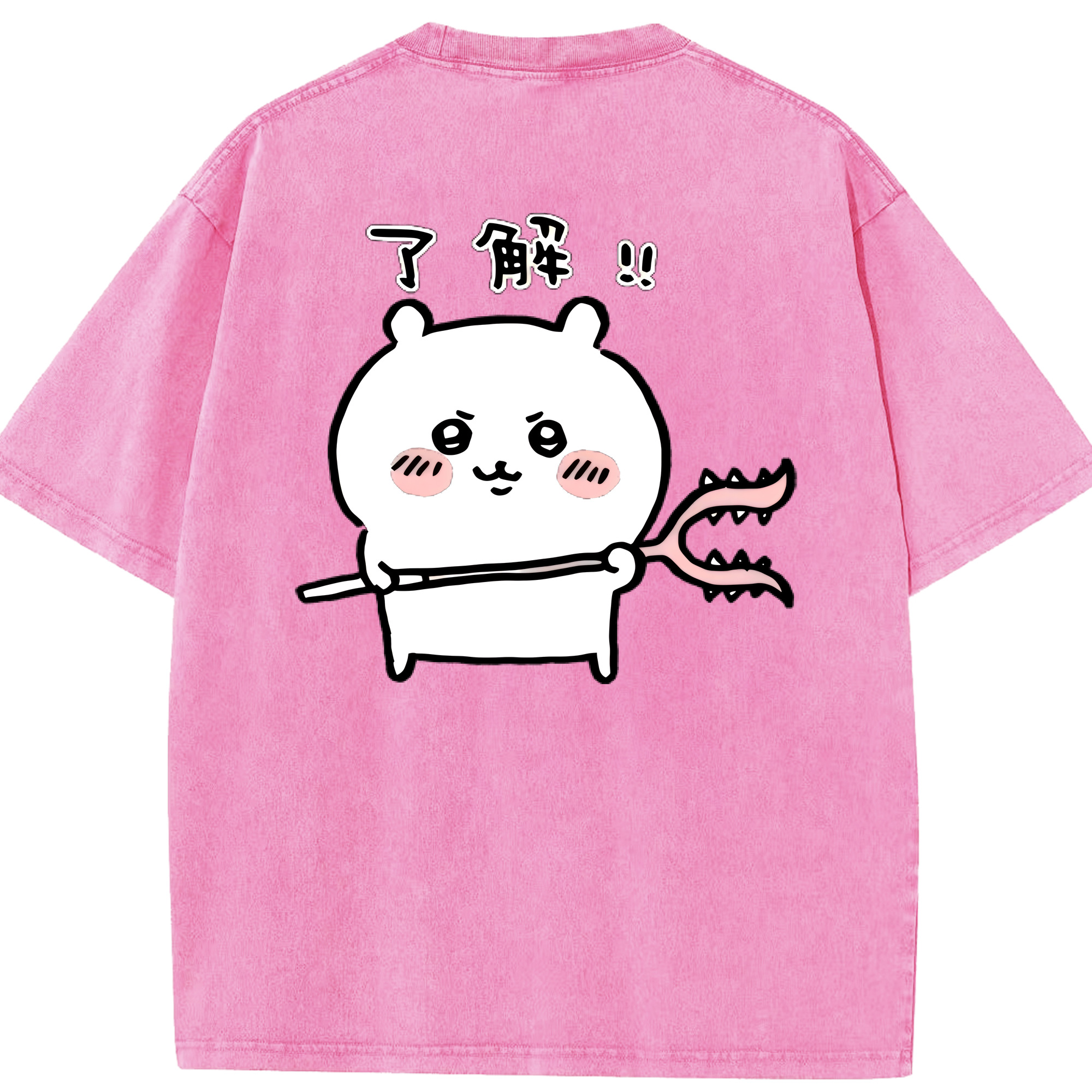 （画像用） ちいかわ ちいかわ Chii-kawa chiikawa 綿100% ヴィンテージ風 半袖Tシャツ（背面プリント）